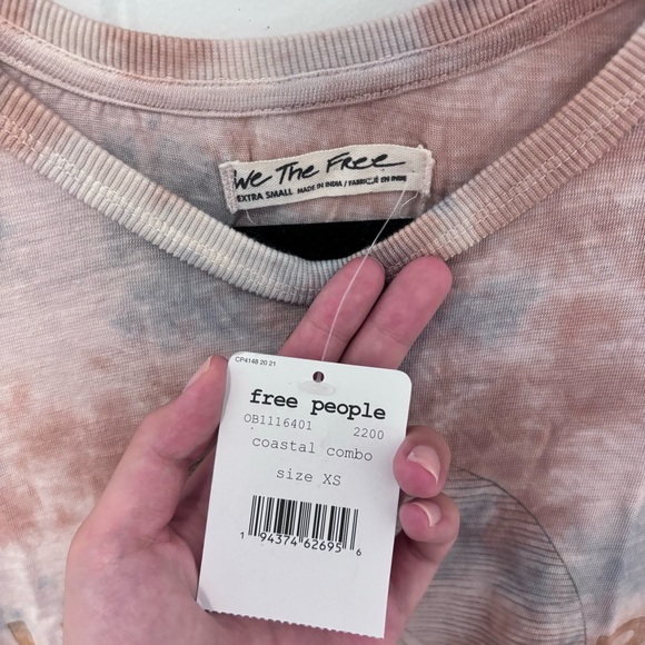 NWT Free People Tidal Wave Graphic Tie Dye Tee XS - Picture 4 of 8